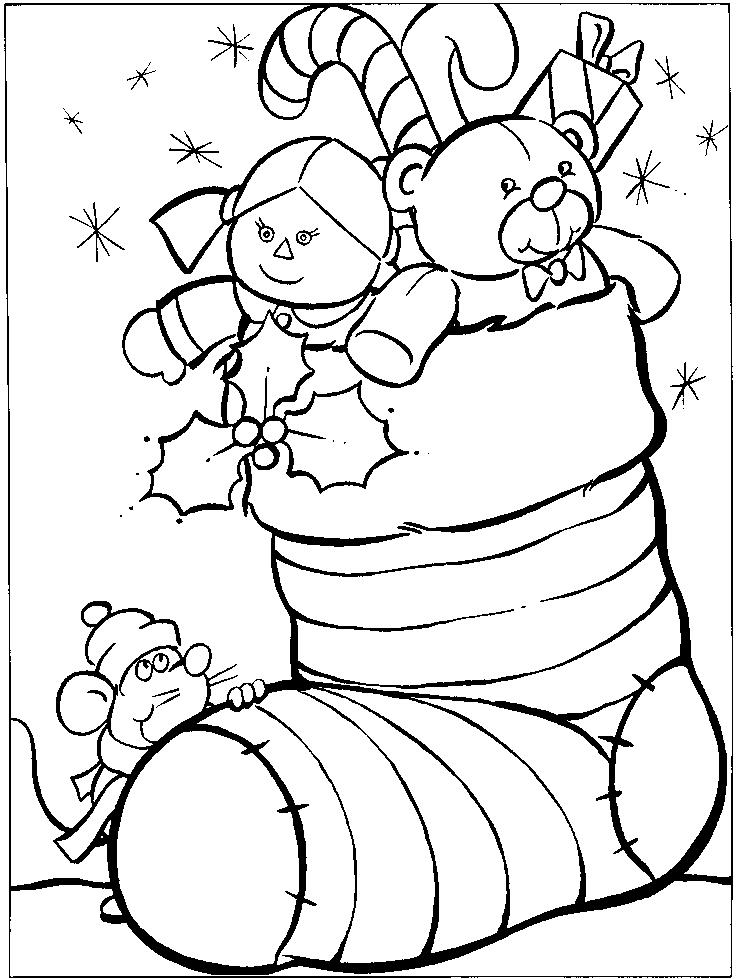 coloriage la chaussette de noel
